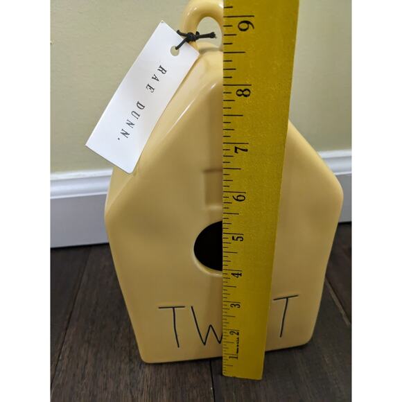 New Rae Dunn "Tweet" Yellow Birdhouse Artisan Collection Magenta House Shaped - Picture 2 of 4